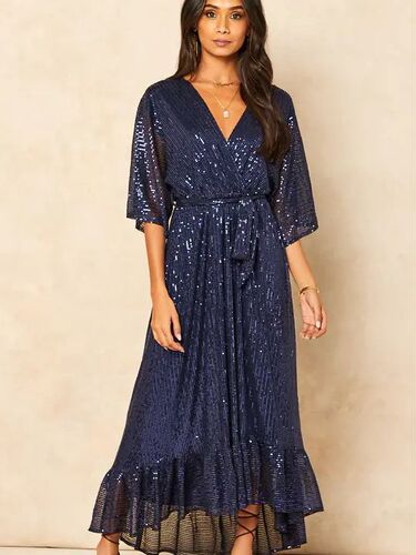 European and American New Style Fashion Lady Gown with Elastic Waist, Heavy Work Sparkling Dress for Women's Evening Party