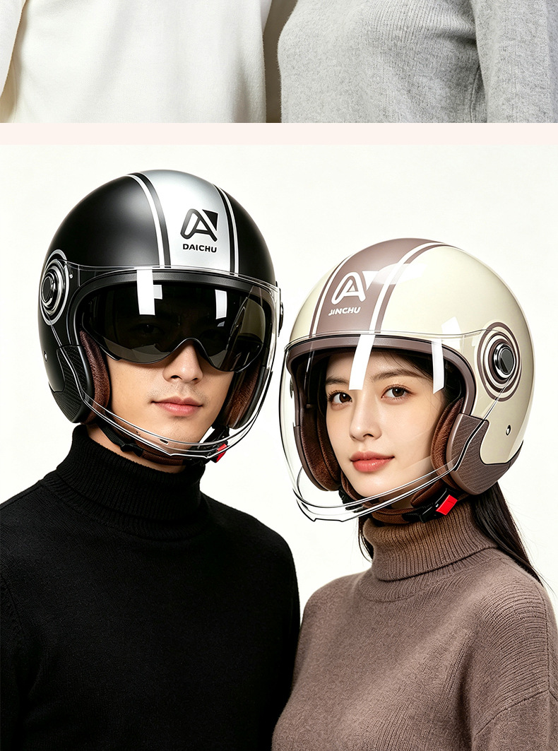 [Cross-border e-commerce] Women's winter warm and cold-resistant electric scooter helmet, all-season motorcycle helmet for men, thickened safety helmet