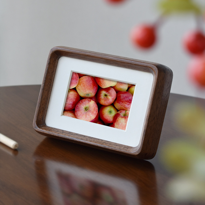 Black Walnut Wood High-End Rounded Corner Photo Frame with Solid Wood Mortise and Tenon Construction, Suitable for Tabletop Display, Includes Photo Printing and Processing, Premium Natural Wood Picture Frame Black Walnut Wood High-End Rounded Corner Photo Frame with Solid Wood Mortise and Tenon Construction, Suitable for Tabletop Display, Includes Photo Printing and Processing, Premium Natural Wood Picture Frame