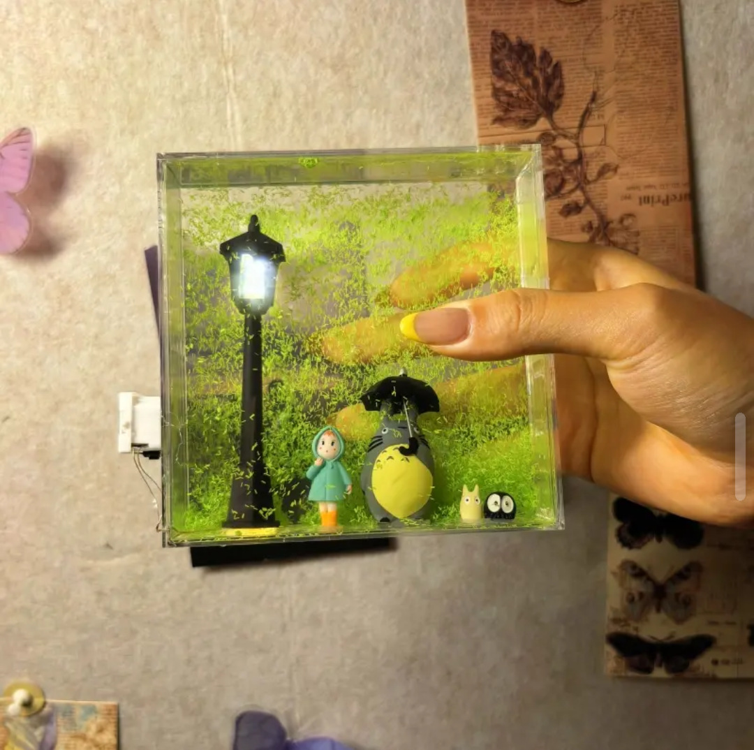 Totoro Liuma Night Light Paquete de material de bricolaje hecho a mano para niñas, novias, novios, novias, regalos creativos