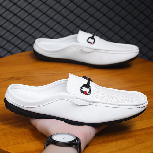 Men's breathable casual half-slippers with soft soles, men's slip-on loafers, wholesale popular business shoes