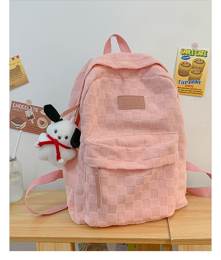 Estilo coreano ins estudiante nicho Plaid schoolbag Universidad simple todo partido color sólido de gran capacidad estudiante mochila casual