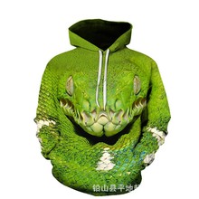 外贸时尚休闲 春秋款 3D数码印花 宽松运动连帽 衫 卫衣 厂家批发