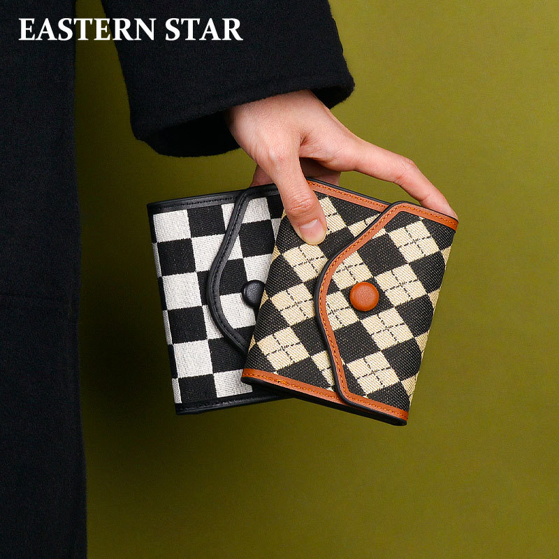 Dongxin 2022 nueva cartera de las mujeres de LA PU corto retro moda monedero transfronterizo de Moda multi-funcional bolso del estudiante