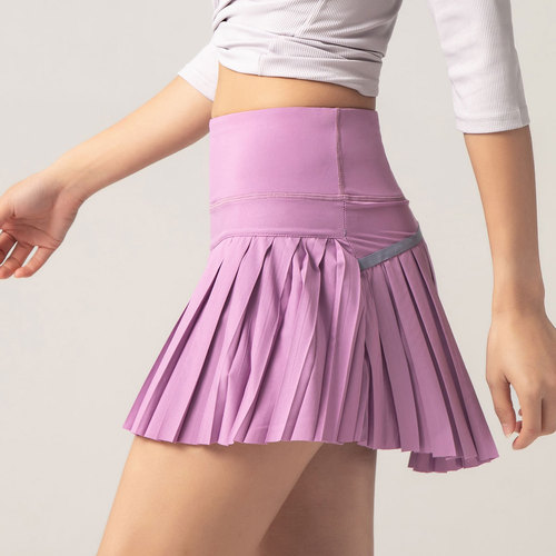 New style culottes European and American clothing fake two-piece pleated skirt sports fitness quick-drying shorts summer anti-exposure culottes