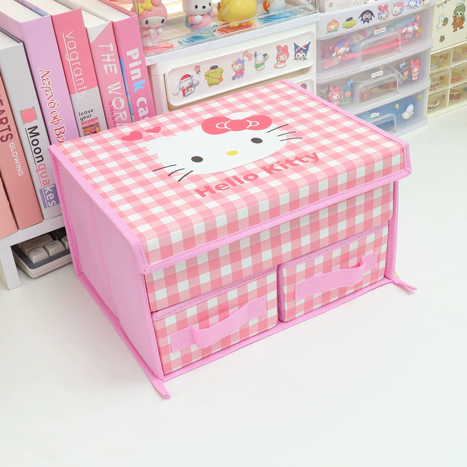 Cartoon cloth, underwear, double-layer storage box, bra, socks, foldable stationery
