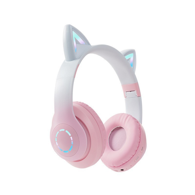クロスボーダー新しいヘッドマウント Bluetooth ヘッドセット LED 発光ゲームワイヤレスカードグラデーションカラー Bluetooth ヘッドセット卸売|undefined