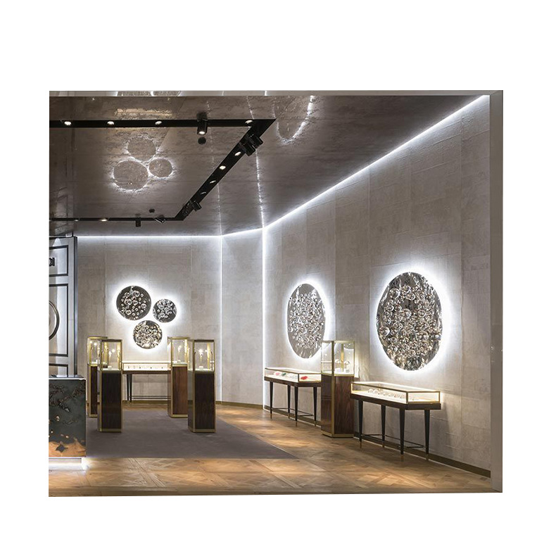 金属拉丝不锈钢珠宝展柜中岛柜 钢化玻璃不锈钢手表柜台展示柜