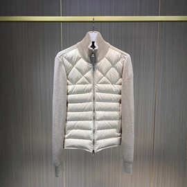 正确版本现货高品质蒙家新款立领羊毛针织拼接羽绒服百搭款情侣款