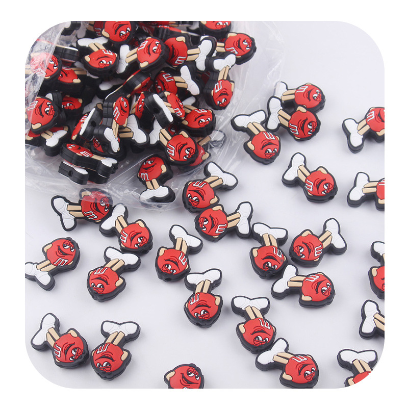 Nuevos artículos para madres y bebés dibujos animados M-bean pequeñas perlas de silicona creativas DIY tetas cadena de pulsera juguetes accesorios de goma de dente