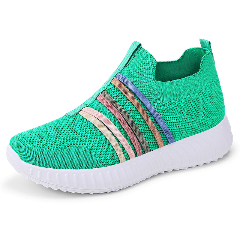 Zapatos de Mujer, Estilo Versátil de Primavera, Zapatos Sin Cordones de Talla Grande, Zapatos para Mamá, Zapatos de Malla Transpirable, Zapatos Casuales de Moda