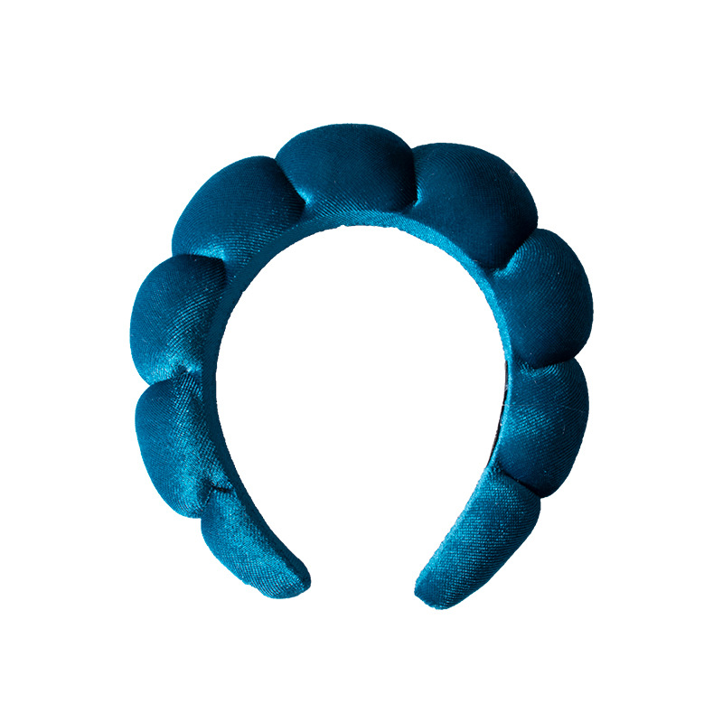 골드 벨벳 머리띠-로얄 블루