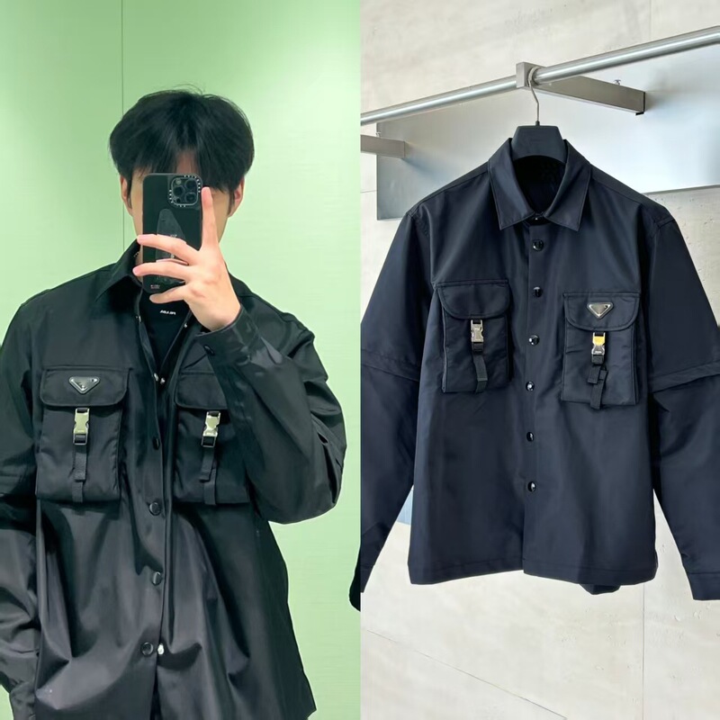 P's Correct Version of the High Version Bermuda Nylon Workwear Detachable Shirt-Style Jacket for Men and Women