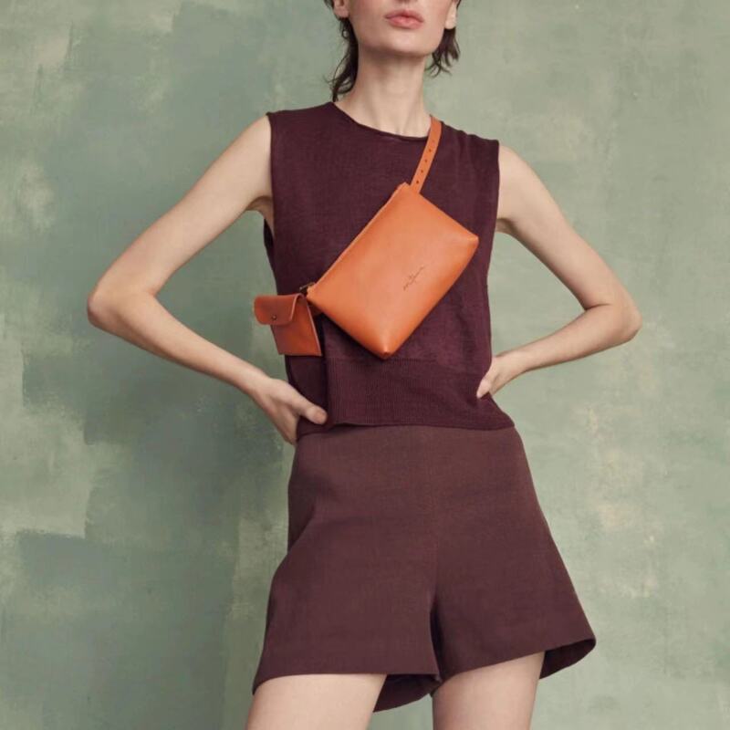 Cortan Silk and Linen Blend Knitted Crewneck Vest Women's French Thin Sleeveless T-Shirt Summer Commuter All-match Top