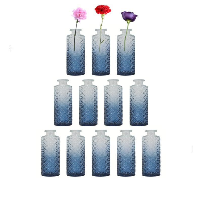 작은 사각형 12개 세트 그라데이션 블루