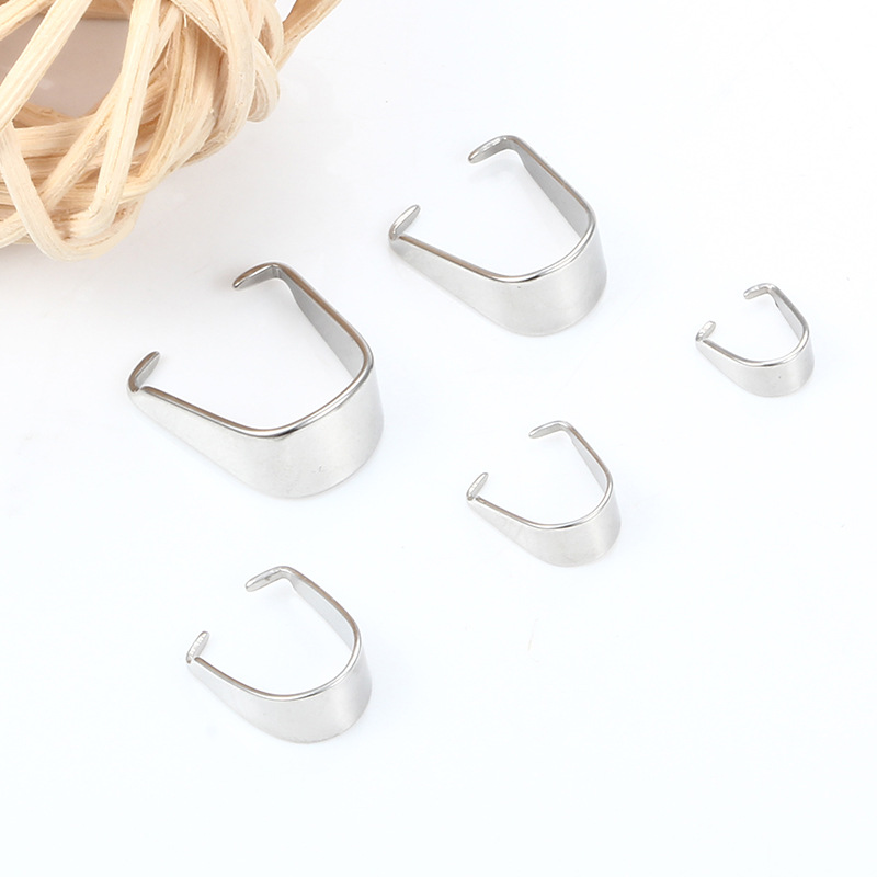 100 PCS/Package Stainless Steel Solid Color Melon Seed Buckle display picture 2