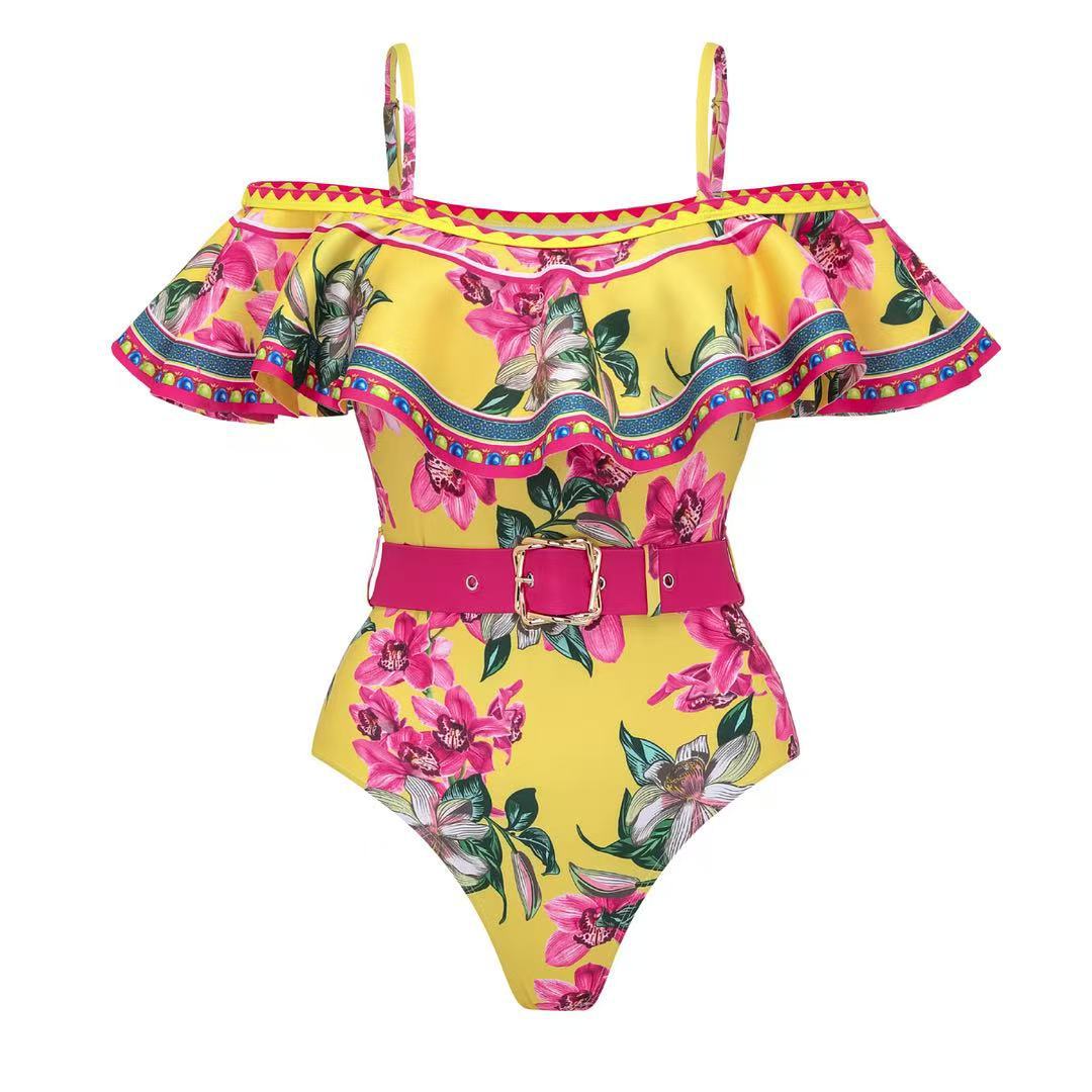 Sexy Badeanzug-Set für Damen mit Chiffonrock und Retro-Print – perfekt für den Frühling/Sommerurlaub_voghion.com