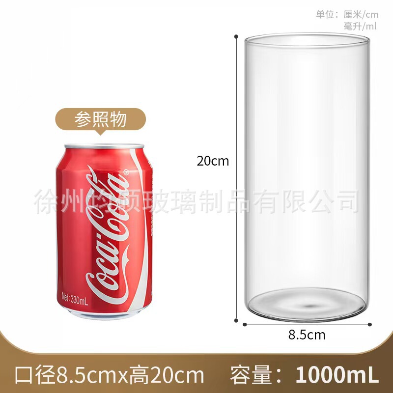 国境を越えた売れ筋透明円筒形ストレートガラス花瓶ヨーロピアンスタイルのシンプルな燭台ライト高級ホームドライフラワー装飾装飾品|undefined