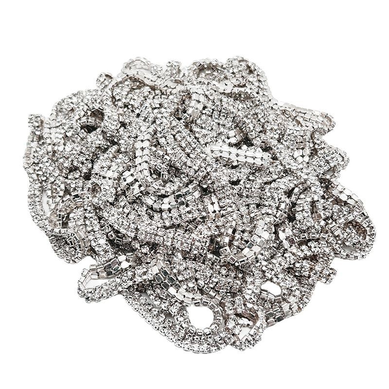 China World A Diamond Rhinestone Cadena de garra Accesorios de joyería de bricolaje Cadena de diamantes de color de garra densa Cadena de diamantes de 3MM Barra de diamantes al por mayor