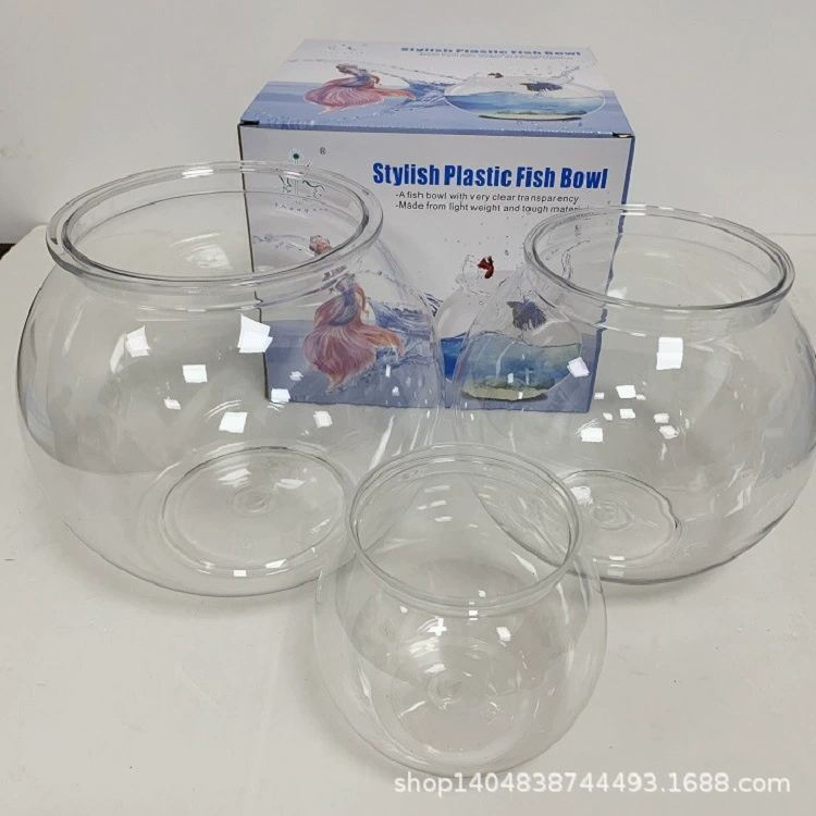 Индивидуальный небольшой круглый аквариум бытовой Настольный аквариум для золотых рыбок пластиковый Ландшафтный экологический аквариум прозрачный противокапельный аквариум OEM