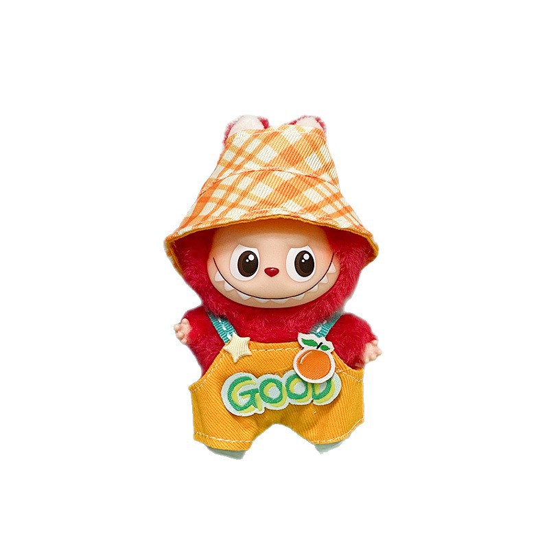 Solo ropa para ropa de 4 generaciones de ropa de bebé Labubu mini muñeca trajes de vestuario conjunto de fondo de corazón contraseña image 6