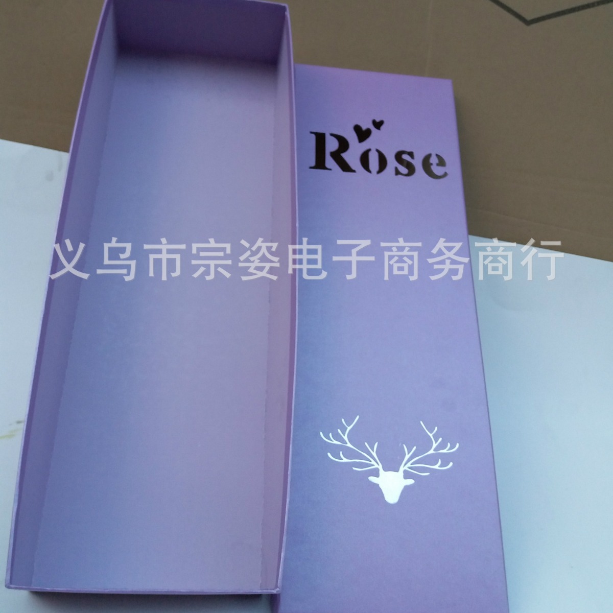 长方型rose纸盒圣诞礼盒情人节教师节枪炮玫瑰花盒包装镂空包装盒