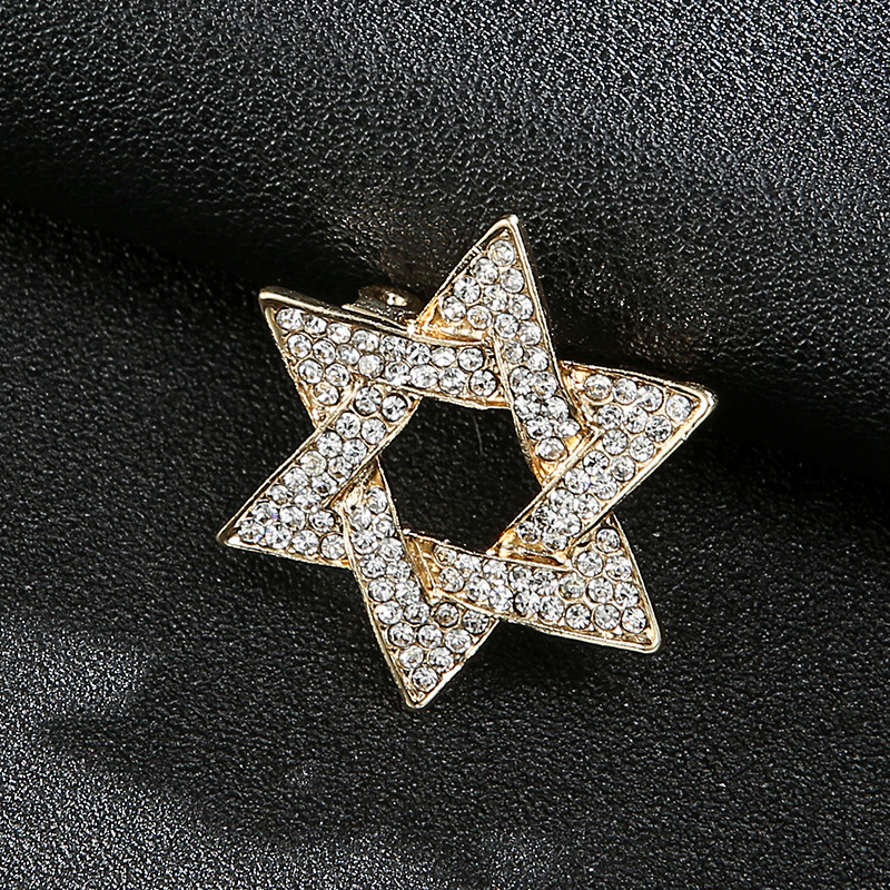 Hip-Hop Shiny Pin Printing Leaf Crown Alloy Hollow Out Inlay Rhinestones Unisex Brooches display picture 22