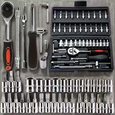 46-piece combination tool set Mühərrik tənzimləmə alətləri - 45-piece-auto-repair-tool-set-with-case