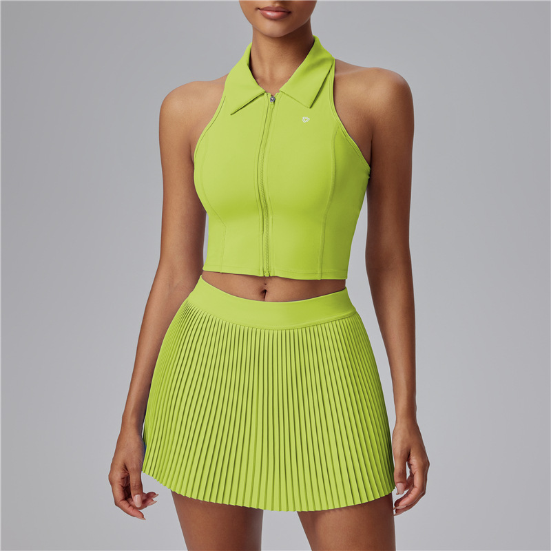 Nuevo juego deportivo de tenis femenino delgado elástico chaleco deportivo de secado rápido falda de tenis anti-descalzo ropa de fitness