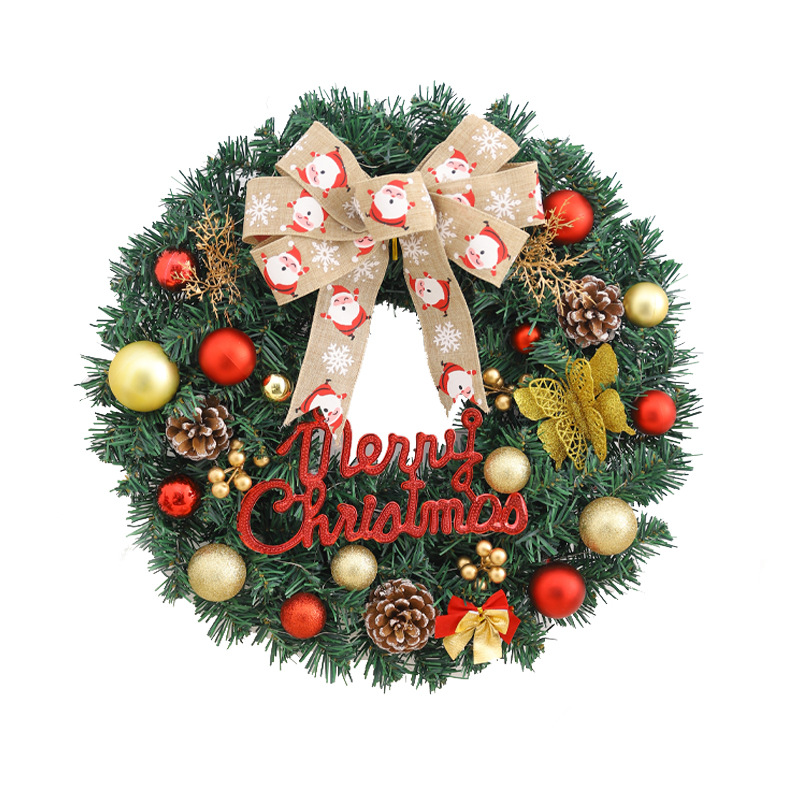 Navidad guirnalda Estilo nórdico decoraciones de Navidad hogar pared colgante puerta adornos Navidad bola cinta Garland Ratán