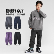 男童加绒裤子秋冬新款束脚裤儿童女童宝宝加厚保暖宽松长裤特卖