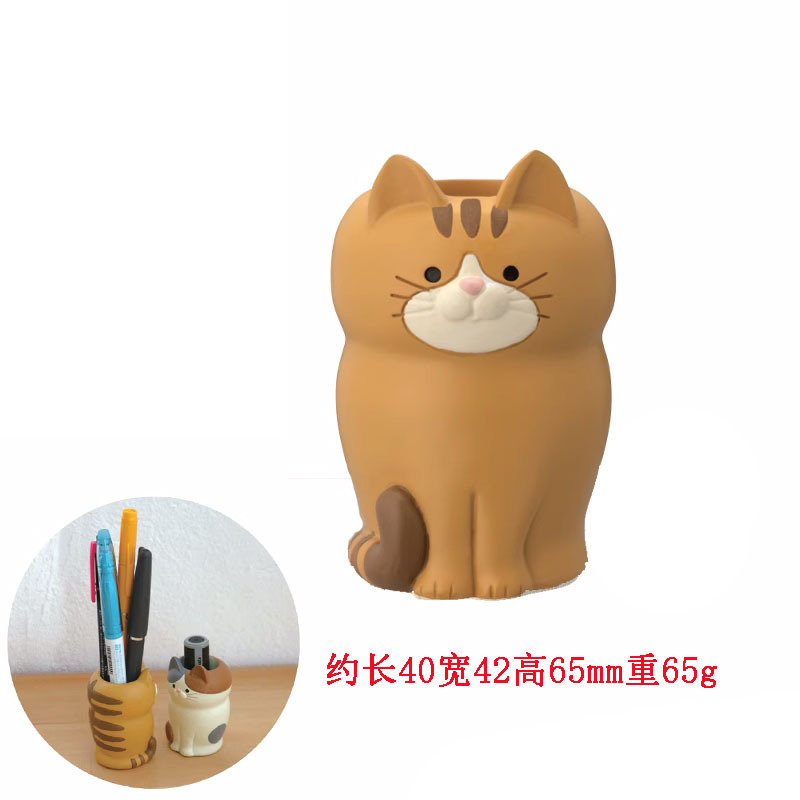 メガネホルダー ZAKKA 食料品イン猫ペンホルダー ペーパークリップ収納瓶 オフィス怠惰な携帯電話ホルダー 横置き装飾品