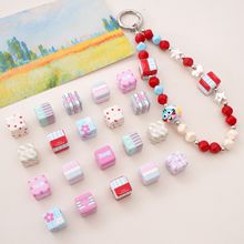 亚克力印花方块散珠子手工diy手链手机链项链挂包包饰品配件批发