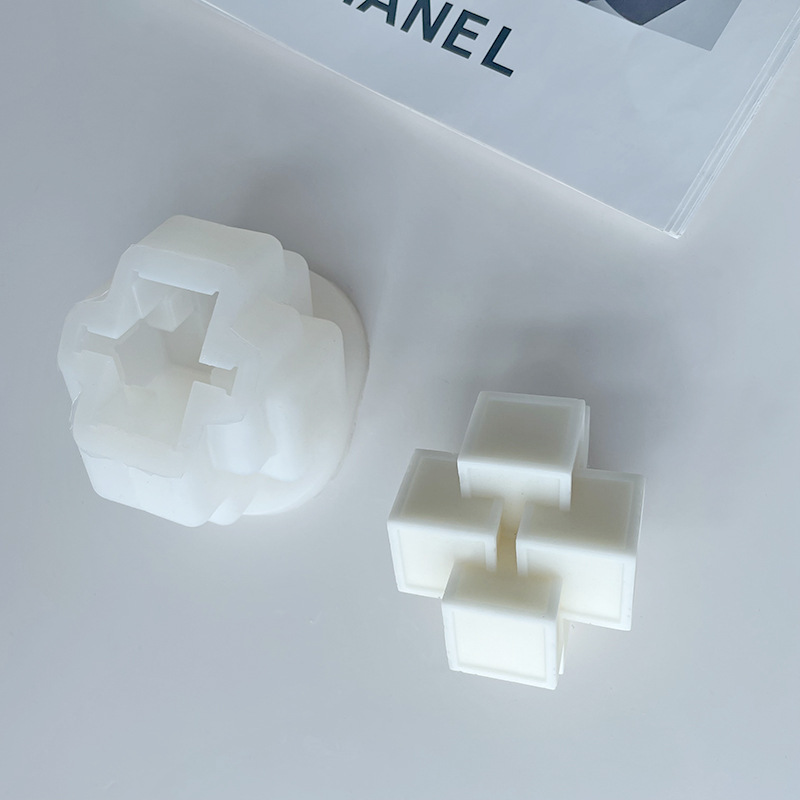 Nuevo creativo geométrico cuadrado vela molde de silicona ins aromaterapia vela decoración fragante piedra molde de yeso