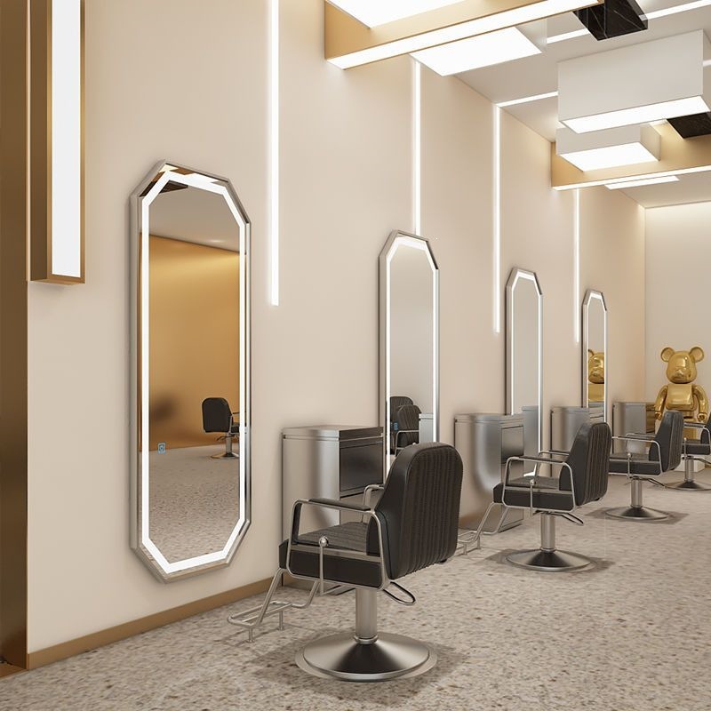 Barbería espejo de pared lujo ligero LED con lámpara de belleza espejo de luz de peluquería espejo