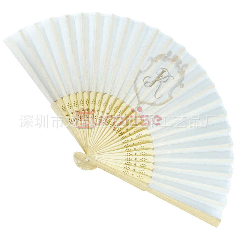 21cm竹扇空白印刷彩虹折扇镂空竹骨小扇子定 制广告礼品扇厂家