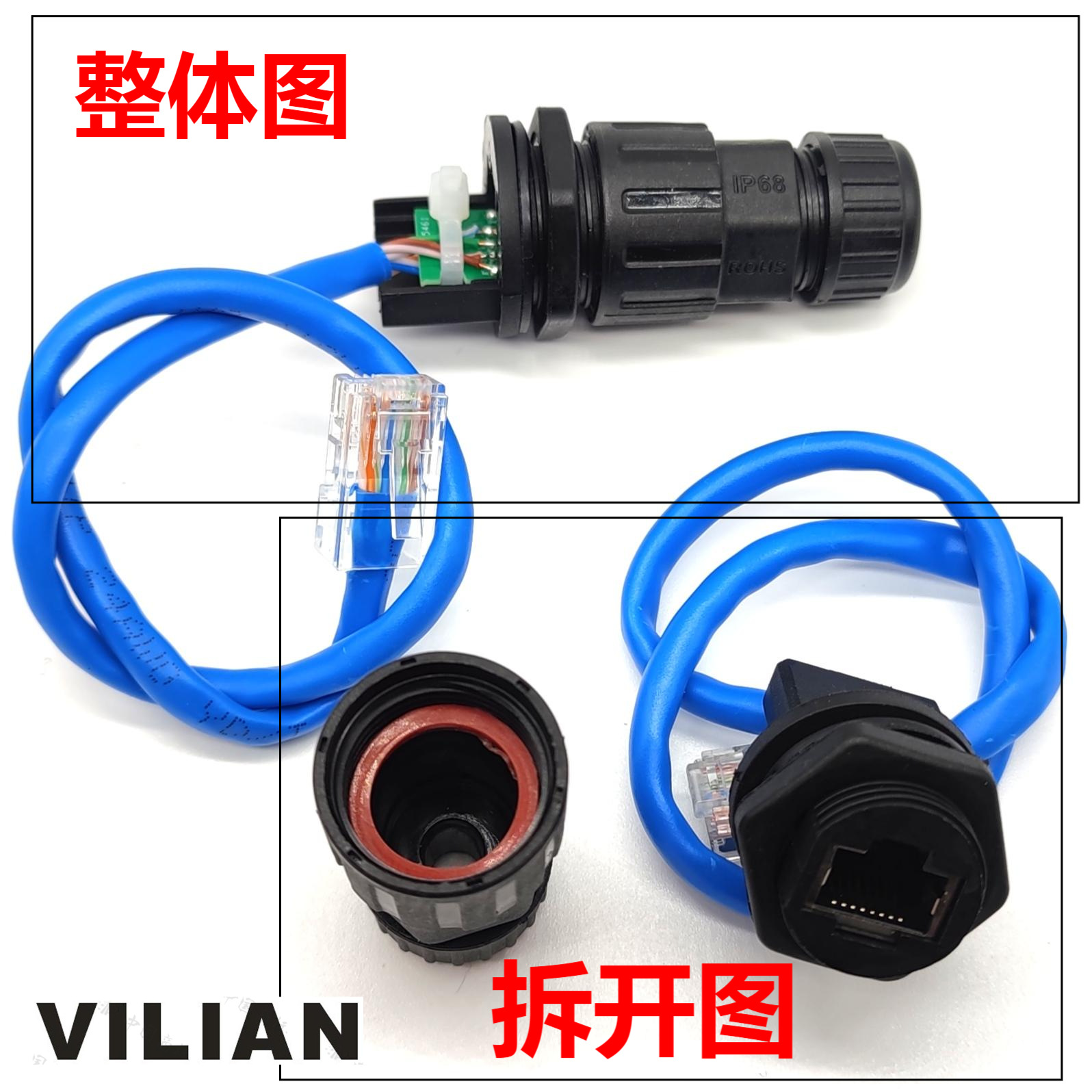 VILIAN-RJ45M20ʽֱ̫ͨˮDATAźͷ