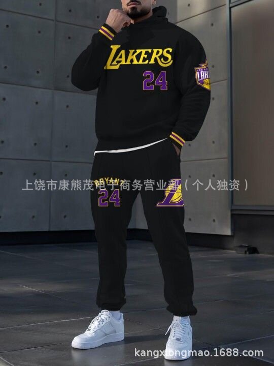 2025新款男士时尚舒适休闲运动连帽卫衣套装欧美跨境NBA休闲套装|undefined