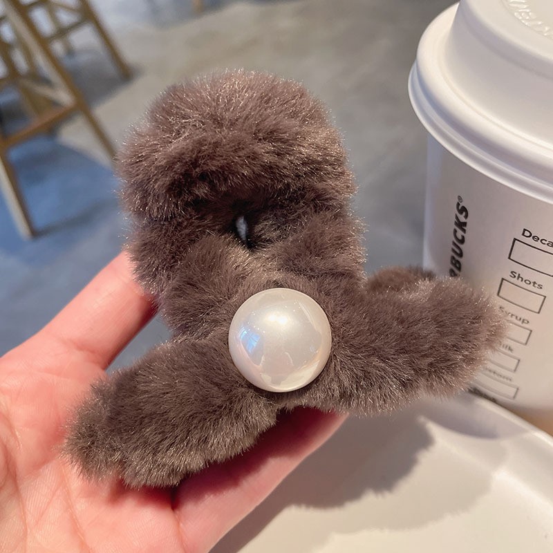 봉제인형 진주 다크브라운-8cm