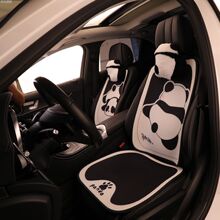 可爱卡通汽车坐垫冬垫毛绒小车可爱熊猫车座椅垫子车内座椅垫四季