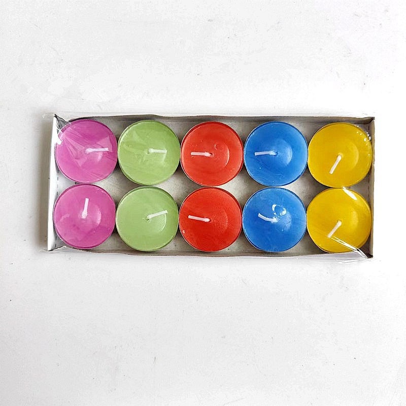 5克彩色茶蜡10只白盒装