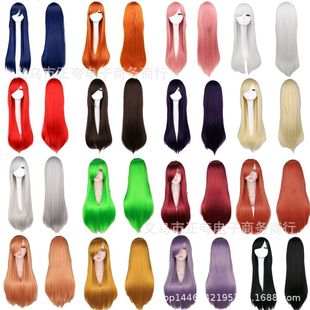 Cos wig 80cm long straight cartoon wig European and American wig AliExpress ebay wigs a generation of hair
