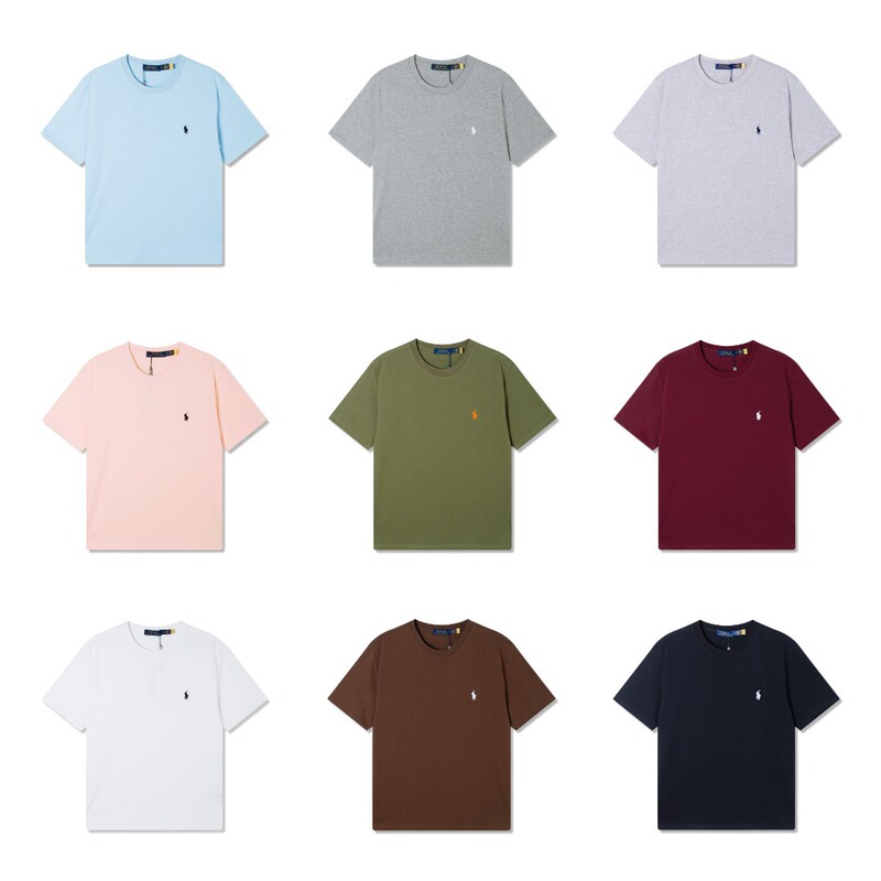 Rl~Cross-Border 2026 Ralph Lauren Classic Nine-Color Pony Logo Cotton Crew Neck Short-Sleeve T-Shirt for Women Rl~Cross-Border 2026 Ralph Lauren Classic Nine-Color Pony Logo Cotton Crew Neck Short-Sleeve T-Shirt for Women