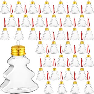 Spot wholesale 50ml Christmas tree beverage bottle transparent pet plastic bottle juice beverage bottle Amazon hot sale