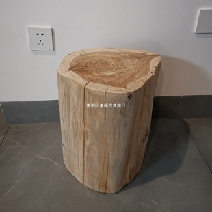 7t Natural Wood Stump Solid Wood Round Stool Tree Stump Shoe-Changing Stool Wooden Pile Sitting Stool Wood Design Root Carving Stool
