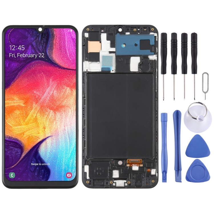 Aplicable a Samsung para Galaxy A50 SM-A505 LCD Touch Assembly con marco 6.