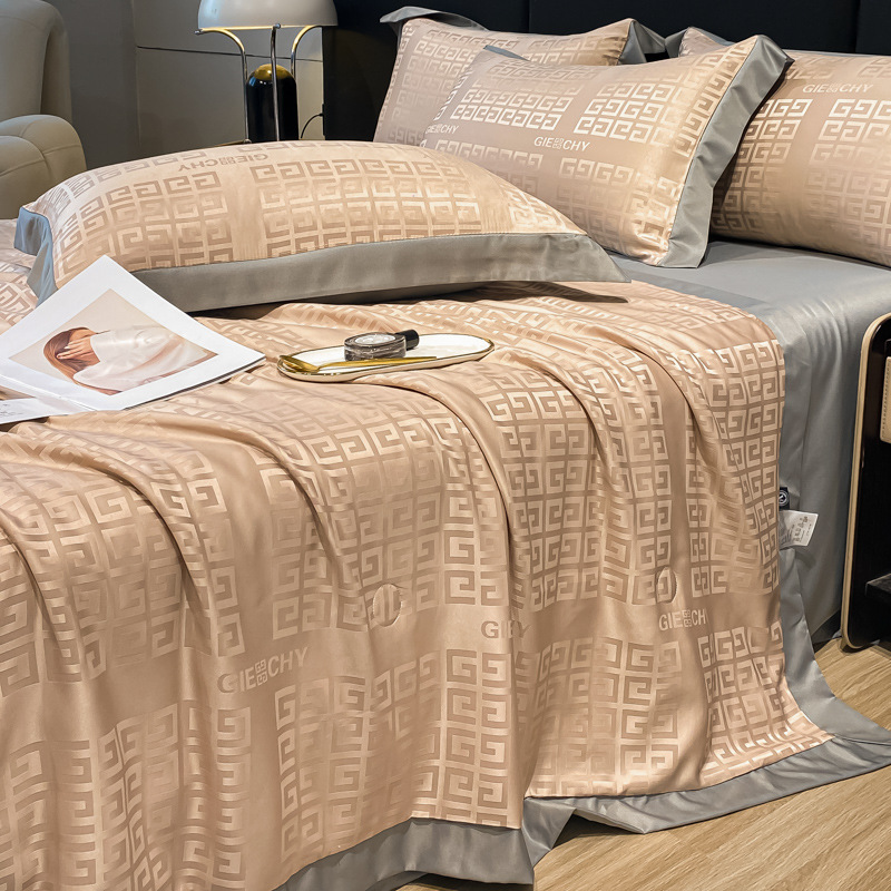 Verano A clase Jacquard hielo edredón de verano madre-infanto edredón de verano de cuatro piezas edredón de aire acondicionado edredón de verano
