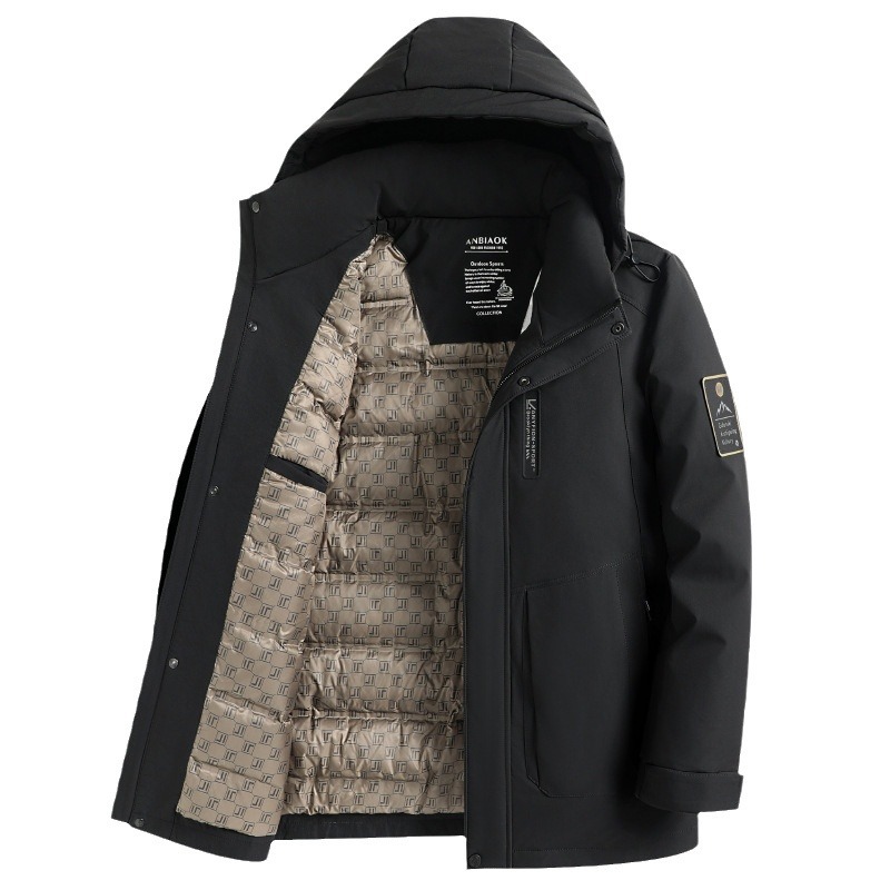 Abbigliamento uomo autunno e inverno nuovo 90 bianco anatra Seta cotone lunghezza media con cappuccio Giacca in seta cotone uomo outdoor caldo casual Giacca in seta cotone uomo_voghion.com