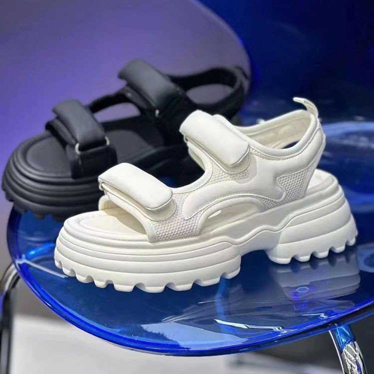 Thick-Soled Lightweight Casual Sandals for Women, Large Size, 2026 Summer New Style, Velcro Platform Sports Sandals, Student Style Thick-Soled Lightweight Casual Sandals for Women, Large Size, 2026 Summer New Style, Velcro Platform Sports Sandals, Student Style