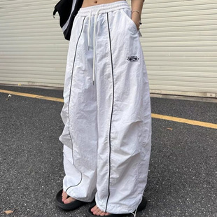 Men's American-Style Functional Softshell Pants for Spring and Autumn, Outdoor Quick-Dry Cargo Pants, Trendy Brand Ins Loose Casual Wide-Leg Pants